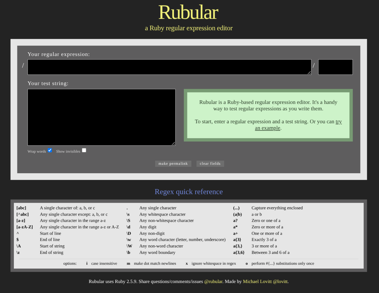Original Rubular webapp